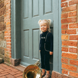 Looms Navy Embroidered Trim Collection Overalls