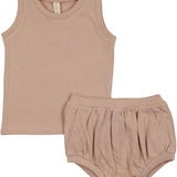 Lilette Dusty Pink Bebe Tank Top Set