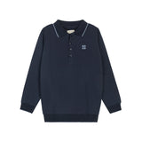 Ely's & Co Blue Embroidered Clover Collection Polo