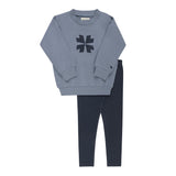 Ely's & Co Blue Embroidered Clover Collection Set