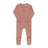 Ely's & Co Pink Embroidered Clover Collection Footie