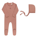 Ely's & Co Pink Embroidered Clover Collection Footie Set
