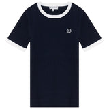 Mann Navy/White Accent Trim Top