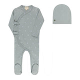 Ely's & Co Blue Floral Dot Collection Footie Set