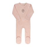 Ely's & Co Pink Embroidered Floral Dot Collection Footie