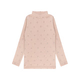 Ely's & Co Pink Floral Dot Collection Mockneck