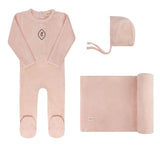 Ely's & Co Pink Embroidered Floral Dot Collection Take Me Home Set