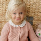 Ely's & Co Pink Floral Star Knit Collection Cardigan