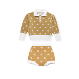 Birinit Petit Mustard Floral Knit Set