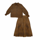 Zaikamoya Brown Plaid Alex Set