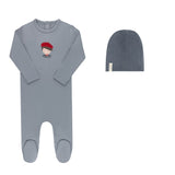 Ely's & Co Blue French Boy Footie And Beanie Set