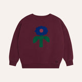 Campamento Burgundy Big Blue Daisy Sweatshirt