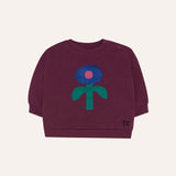 Campamento Burgundy Big Blue Daisy Baby Sweatshirt