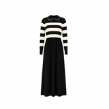 Pashmini Black Striped Overlay Katie Maxi Dress
