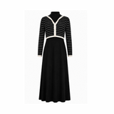 Pashmini Black/Ivory Stripe Selena Maxi Dress