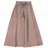 Gem Copper Bow Detail Taffeta Skirt