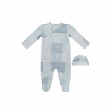 Kipp Blue Patchwork Footie & Hat Set