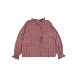 Buho Pomegranate Tartan Blouse