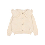 Buho Ecru Ruffle Collar Cardigan