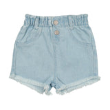 Analogie Light Wash Paperbag Shorts