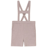 Mini P Beige Shorts With Suspenders