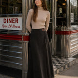 Luna Mae Brown Tia Side Buckle Skirt