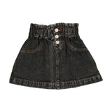 Lil Legs Black Denim Paperbag Skirt