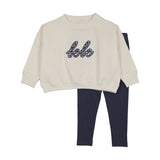Lilette Cream/Blue Gingham Sweatshirt Set