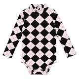 Parni Brown Argyle Mockneck Onesie