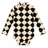 Parni Black Argyle Mockneck Onesie