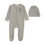 Lilette Pale Blue Velour Snap Down Footie Set