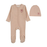 Lilette Pale Pink Velour Snap Down Footie Set