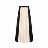 Parni Black Teen's Two-Tone Pleated Skirt