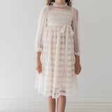 Petite Amalie Cream Lace Ribbon Tulle Dress