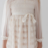 Petite Amalie Cream Lace Ribbon Tulle Dress