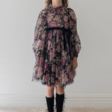 Petite Amalie Romantic Floral Printed Tulle Dress