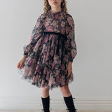 Petite Amalie Romantic Floral Printed Tulle Dress