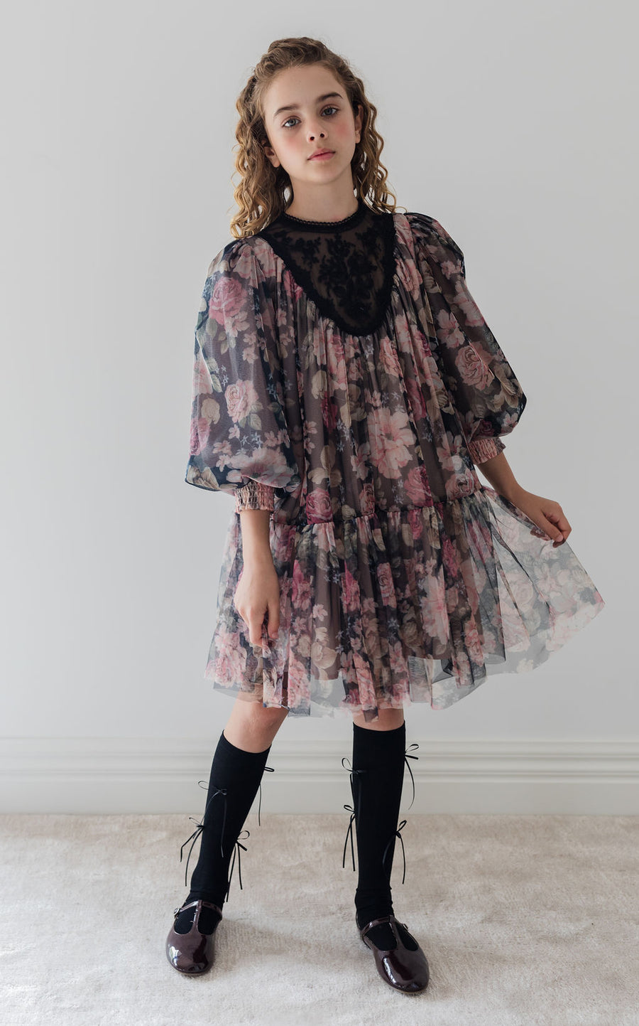 Top Black | Yoke Tulle | Elegance Asymmetrical Modern