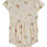 Emile Et Ida Cream Floral Smocked Althea Romper