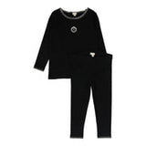 Lil Legs Black Emblem Pjs