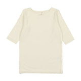 Lil Legs Cream Bamboo Tee Three Quarter Sleeve