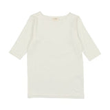 Lil Legs Winter White Bamboo Tee Three Quarter Sleeve