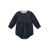 One Child Blue Briar Velvet Romper