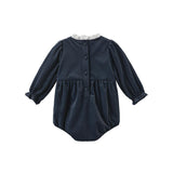 One Child Blue Briar Velvet Romper