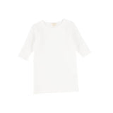 Lil Legs Winter White Three Quarter Sleeve Ribbed Tee