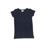 Lil Legs Navy Short Sleeve Ribbed Tee