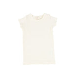 Lil Legs Ivory Short Sleeve Ribbed Tee