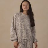Rylee + Cru Blue Leopard Teen Oversized Sweatshirt
