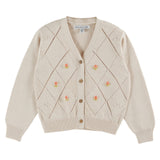 Emile Et Ida Ecru Hand Embroidered Cardigan