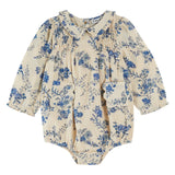 Emile Et Ida Orchid Bleu Smocked Romper